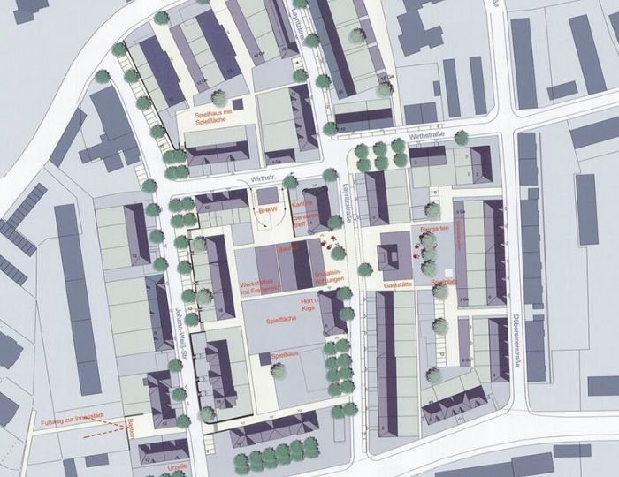 Stadtplan des Stadtumbau "West"-Gebiets